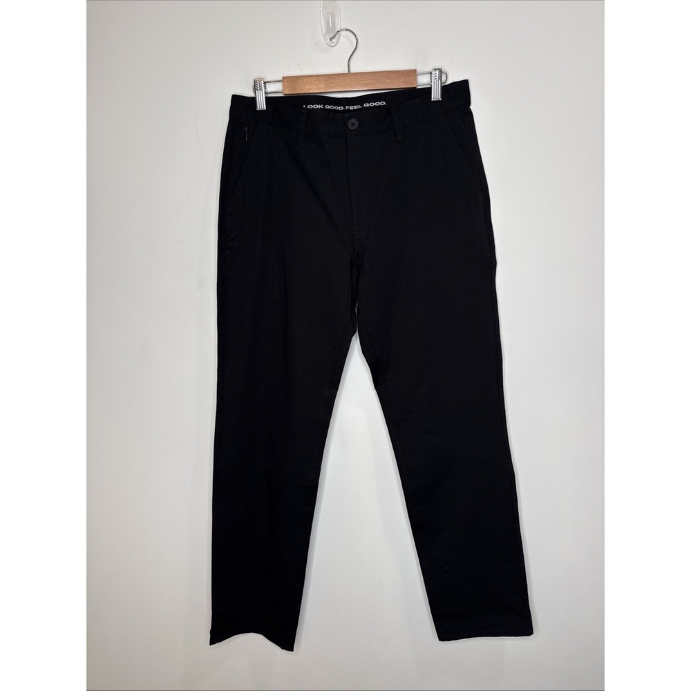 True Classic Straight Leg Chino Pants Black Minimalist Work Stretch Men's 32x34